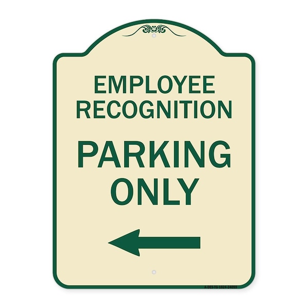 Signmission Employee Recognition Parking W/ Left Arrow Heavy-Gauge Aluminum Sign, 24" x 18", TG-1824-24099 A-DES-TG-1824-24099 - main